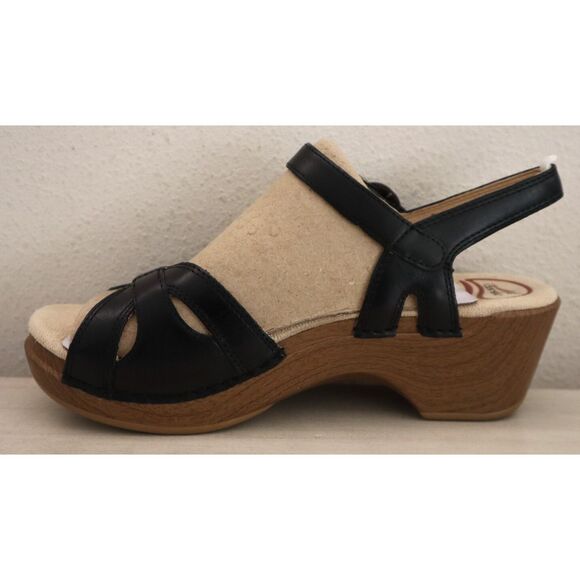 Dansko Women's Sz 38 US 7.5-8 Black Season Full Grain Leather Sandals - Picture 5 of 16